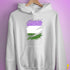 Genderqueer Pride Flag Ripped Reveal Hoodie - White
